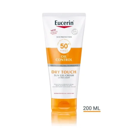 Eucerin Sun Oil Control Dry Touch Gel-Cream SPF50+ جل كريم يوسيرين أويل كنترول للحماية من الشمس بعامل حماية 50+ 200 مل