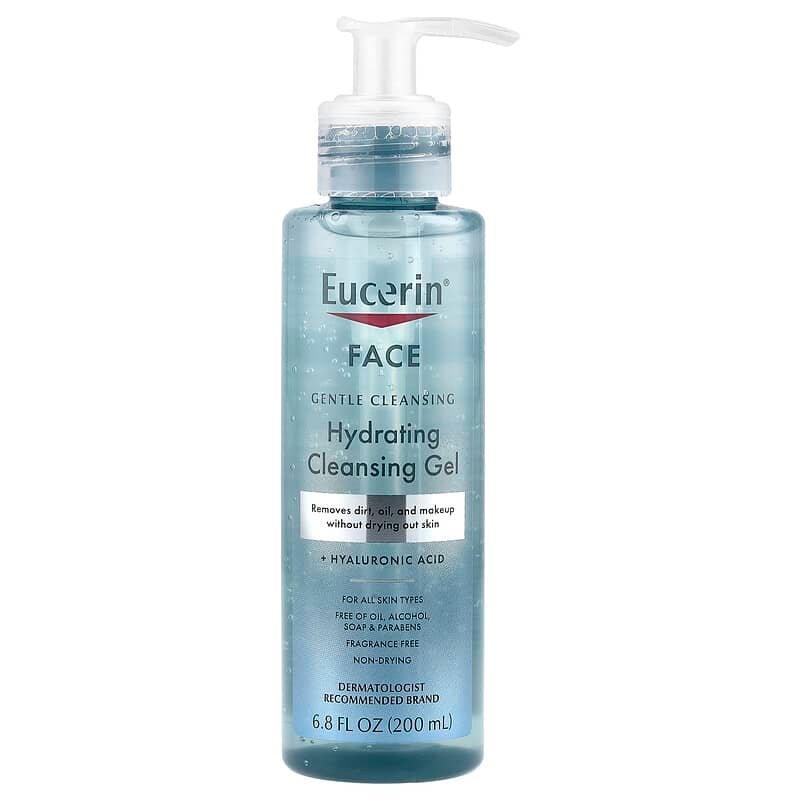 جل يوسيرين المنظف المرطب بحمض الهيالورونيك للوجه 200 مل Eucerin Hydrating Cleansing Gel with Hyaluronic Acid جل يوسيرين المنظف المرطب بحمض الهيالورونيك للوجه 200 مل