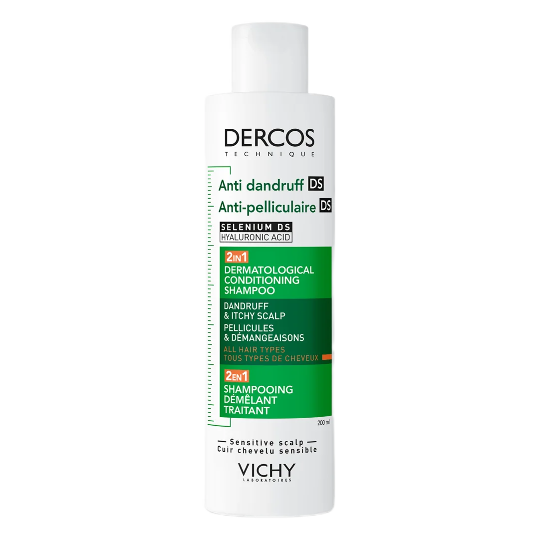 شامبو فيشي ديركوس المضاد للقشرة 2 في 1 مع بلسم 390 مل Vichy Dercos Anti-Dandruff 2-in-1 Shampoo شامبو فيشي ديركوس المضاد للقشرة 2 في 1 مع بلسم 390 مل