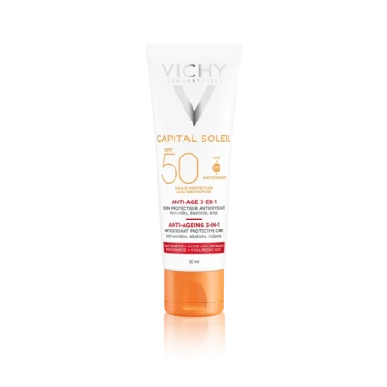 واقي شمس فيشي كابيتال سولاي 3 في 1 مضاد لعلامات التقدم بالعمر SPF50+ 50 مل
