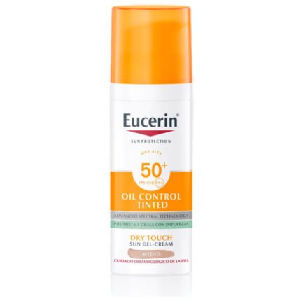 Eucerin Sun Oil Control Tinted Gel-Cream SPF50+ جل كريم يوسيرين الملون للتحكم بالزيوت والحماية من الشمس 50 مل